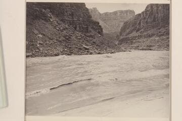 Garth Marston pulls into the eddy after running North Canyon Rapid.  Lees Ferry gauge:  36,100 cfs