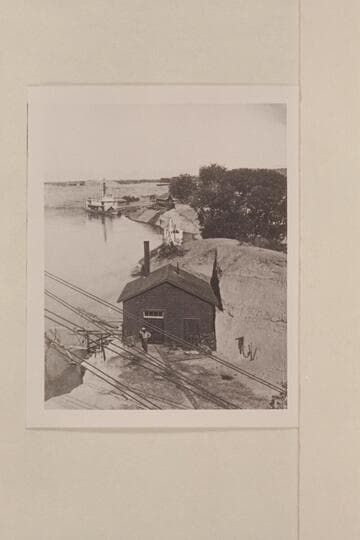 Yards of the Colorado Steam Navigation Company.  From near Southern Pacific Bridge.  "Gila" moored at the ways