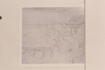 Holmstrom's sketch of his course through Unkar Rapid.  Copy of section of his profile map
