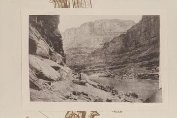 Upriver at Mile 18 1/2 at Boulder Narrows in Marble Canyon