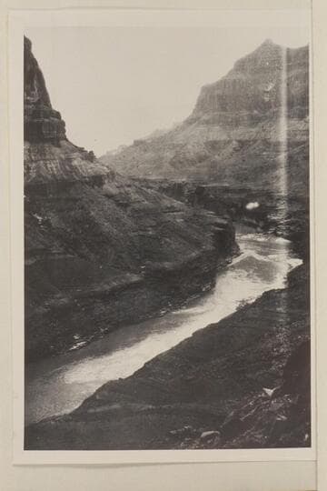 Into the mouth of Grand Canyon from right bank below the mouth of the Little Colorado River near Mile 62 1/2.  The Eddy party camped at this point