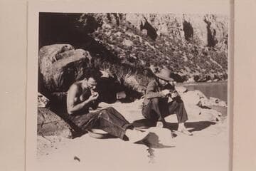 Norm Nevills looking for nuggets.  Charles Larabee looking