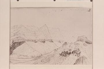 Mouth of Chuar outlet looking southeast.  Original sketch by B. L. Young