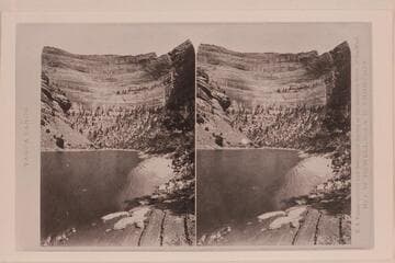 Copy of stereo in Huntington Library:  No. 67, "Views on the Yampa River," Yampa River Series:  Amphitheatre Cliff (looking down the river)