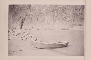 Buzz Holmstrom's boat above Monument Creek Rapid.  Buzz ate lunch at the foot of this rapid