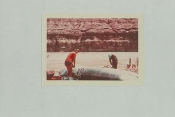 Georgie White and Mr. George at the pumps, Paria Riffle