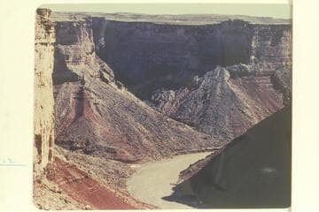 Browns Riffle.  Mile 12.  The beach showing at the left bank is opposite the spot where Frank Mason Brown was drowned 1889, July 10