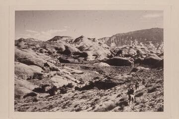 Riding into Bald Rock Canyon from Surprise Valley.  Cha Butte is upper center