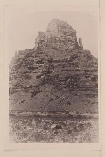 [print from a stereo]  "Views on the Green River," Canon of Desolation Series:  Light-House Rock.  Mile 71.5 right bank.  No. 90