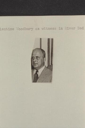 Valentine Woodbury as witness in River Bed Case