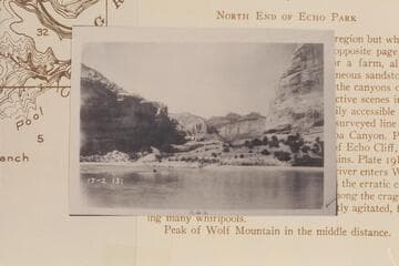 Northwest and down river from left bank, opposite end of The Blade