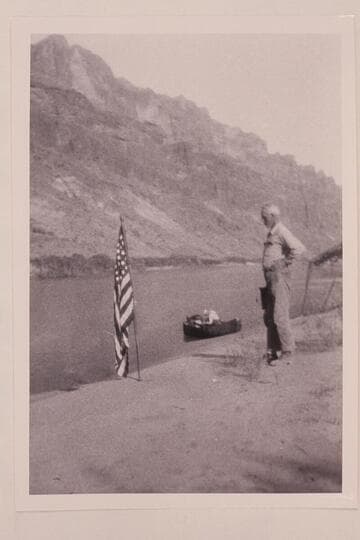 Dave Rust at right.  At Hole-in-the-Rock.  Glen Canyon