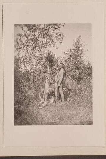 Nau-no-kwits and his eagle.  Uinta Valley on the eastern slope of the Ute tribe, Wasatch Mountains, Utah.  Powell Expedition, 1873.  Powell Cat. says 1874
