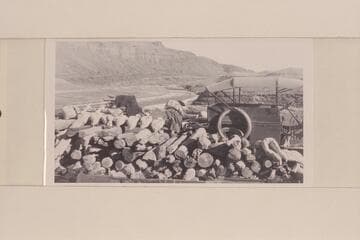 Operations at the Zahn placers on the San Juan.  The car is a 1916 Franklin which was rigged for camping