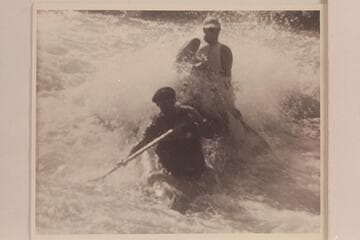 Canoe in Cottonwood Rapid; Arkansas River.  Roy Kerswill and Larry Monninger