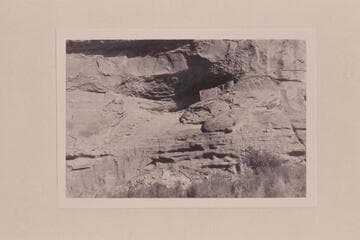 Cliff ruin at lower end of Grassy Bottom.  Mile 27; left bank.  Stillwater Canyon