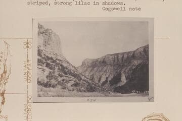 Whirlpool Canyon near Mile 219 1/4.  Up river with Harpers Corner on skyline