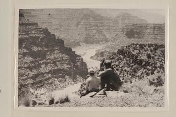 Millie Baker and Charles Larabee looking down on the Green River near Snap Canyon.  Snap Canyon is at Mile 51.3 right