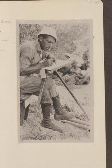 Burchard doing "office work" at Diamond Creek