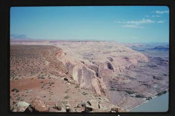 Up from top of Tapestry Wall, arch above Warm Spring Canyon