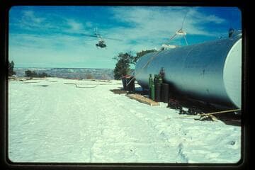 Chopper leaving south rim