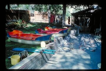 Yaks and gear at Belknap house