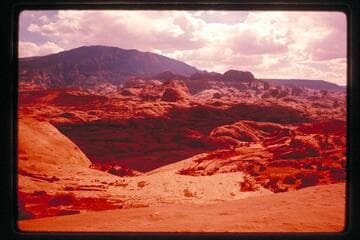 Navajo Mountain and 6069 from route out of Anasazi Canyon