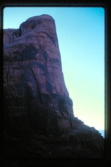 Downstream buttress of Melody Spring Alcove, Mile 1; San Juan River