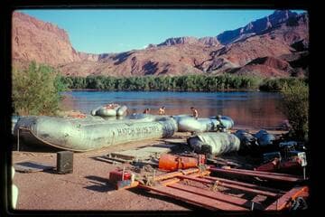 Hatch rigs, Lees Ferry, Ron Smith's rig upper left