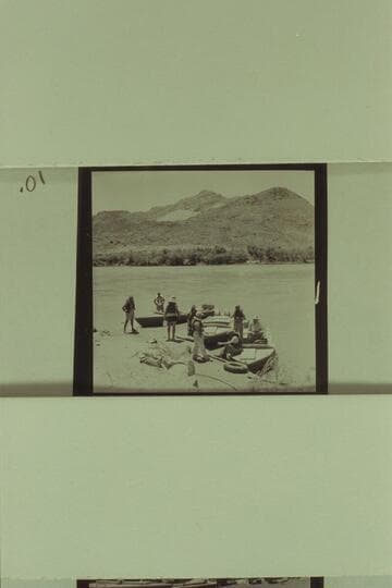 Preparations for Grand Canyon cruise.  Lees Ferry