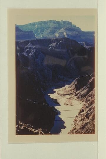 Suspension bridge and the mouth of Bright Angel Creek