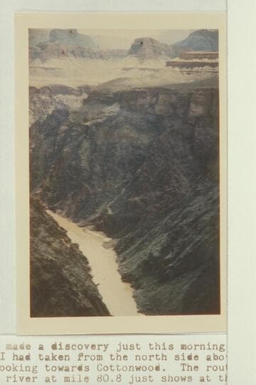 Upriver from above Grapevine Rapid.  Beach is at Mile 81.1