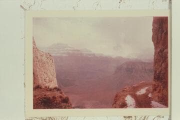Wotan and Vishnu with Desert View in the distance at left.  From Kaibab Trail in Redwall Formation