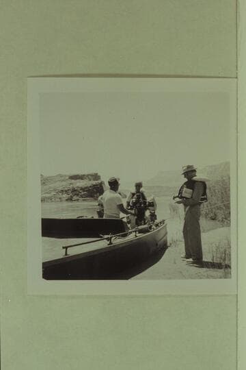 Dick Kelly; Gordon Avil; Jim Algar.  Lees Ferry.  Prior to start of Marston-Disney cruise