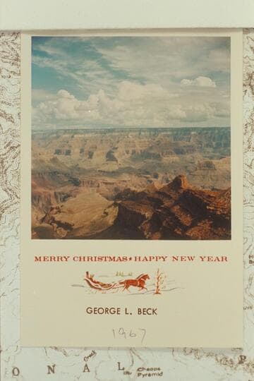 Across Grand Canyon from head of Pipe Creek.  O'Neill Butte is lower right [Christmas card]