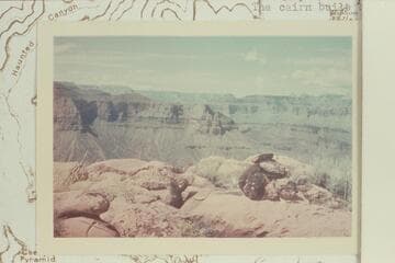 West from Pattie Butte.  The cairn built by Butchart's party