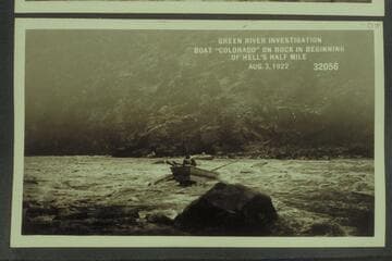 Green River Investigation:  Boat "Colorado" on Rock in Beginning of Hell's Half Mile