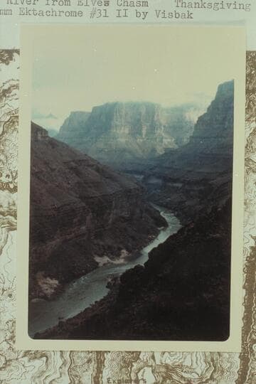 Up river from top of rope in climb to the cairn, up river from Elves Chasm
