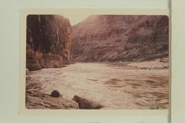 Down from foot of Vulcan Rapid to riffle against cliff