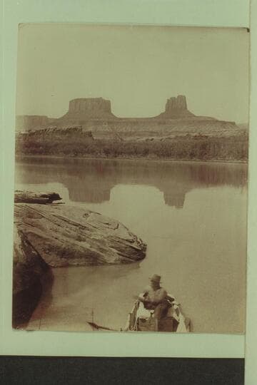 Buttes of the Cross; Crescent Castle.  From Bonita Bend, Mile 29.7