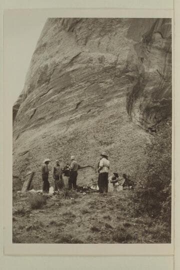 Camp in the Middle Fork of 73.6.  Bill Belknap; Archeyes Masland; Josh Eisaman; Noel Morss; Buck Whitehat; Buster Ordiway
