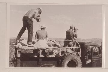 Photographic Phiends.  Shooting the hell out of Piute Canyon en route from Navajo Mountain Trading Post to Kayenta.  Jorgen Visbak, Bill Belknap, Fisheyes Masland