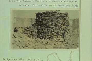 The Fort at Fort Bottom on the Green River,  Notation on back:  An ancient Indian structure in lower Glen Canyon