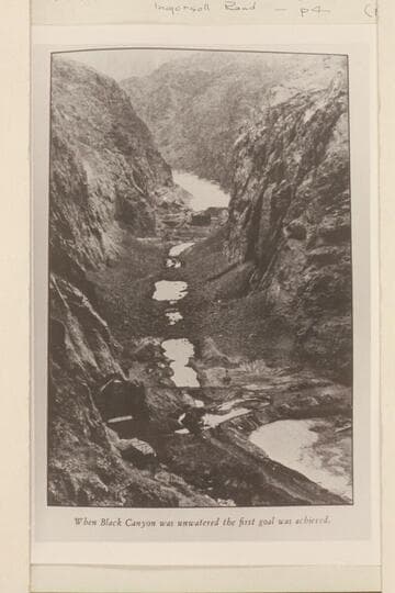 When Black Canyon was unwatered the first goal was achieved