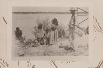 Eddy and a reception committee of a few Indians when the cruise ended at Needles