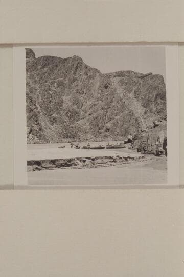 The fleet of three boats moored at the mouth of Travertine Creek