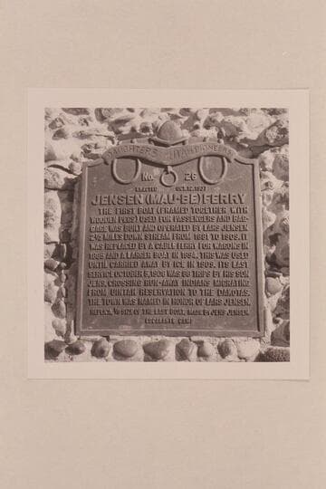 Monument Plaque, "Jensen (May-Be) Ferry," at side of Highway 40 at Jensen