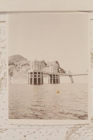 Intake towers at face of Hoover Dam