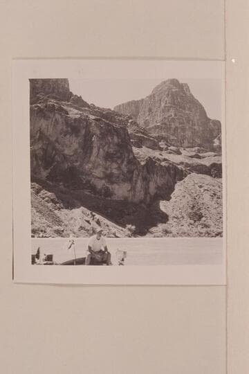 The lava flow into the canyon at Mile 185.5 from left bank.  Ed I'Anson worries about his film that got wet