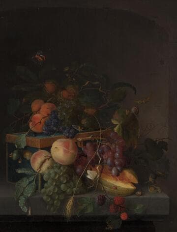 Still Life with Peaches, Melon, Grapes, and Berries
